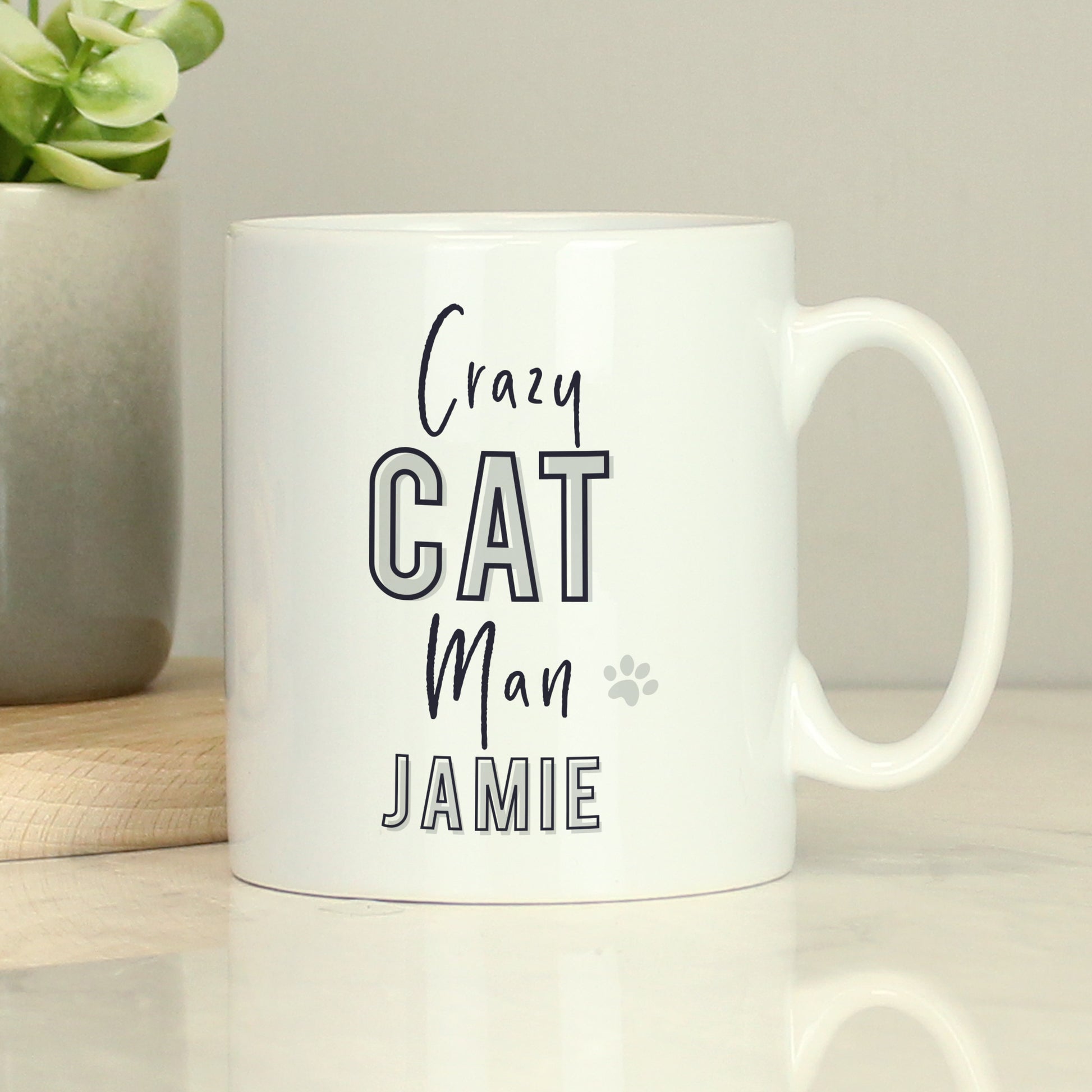 Personalised Crazy Cat Man Mug - MK&JD Gifts