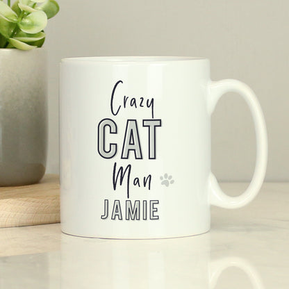 Personalised Crazy Cat Man Mug - MK&JD Gifts