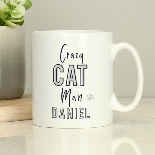 Personalised Crazy Cat Man Mug - MK&JD Gifts
