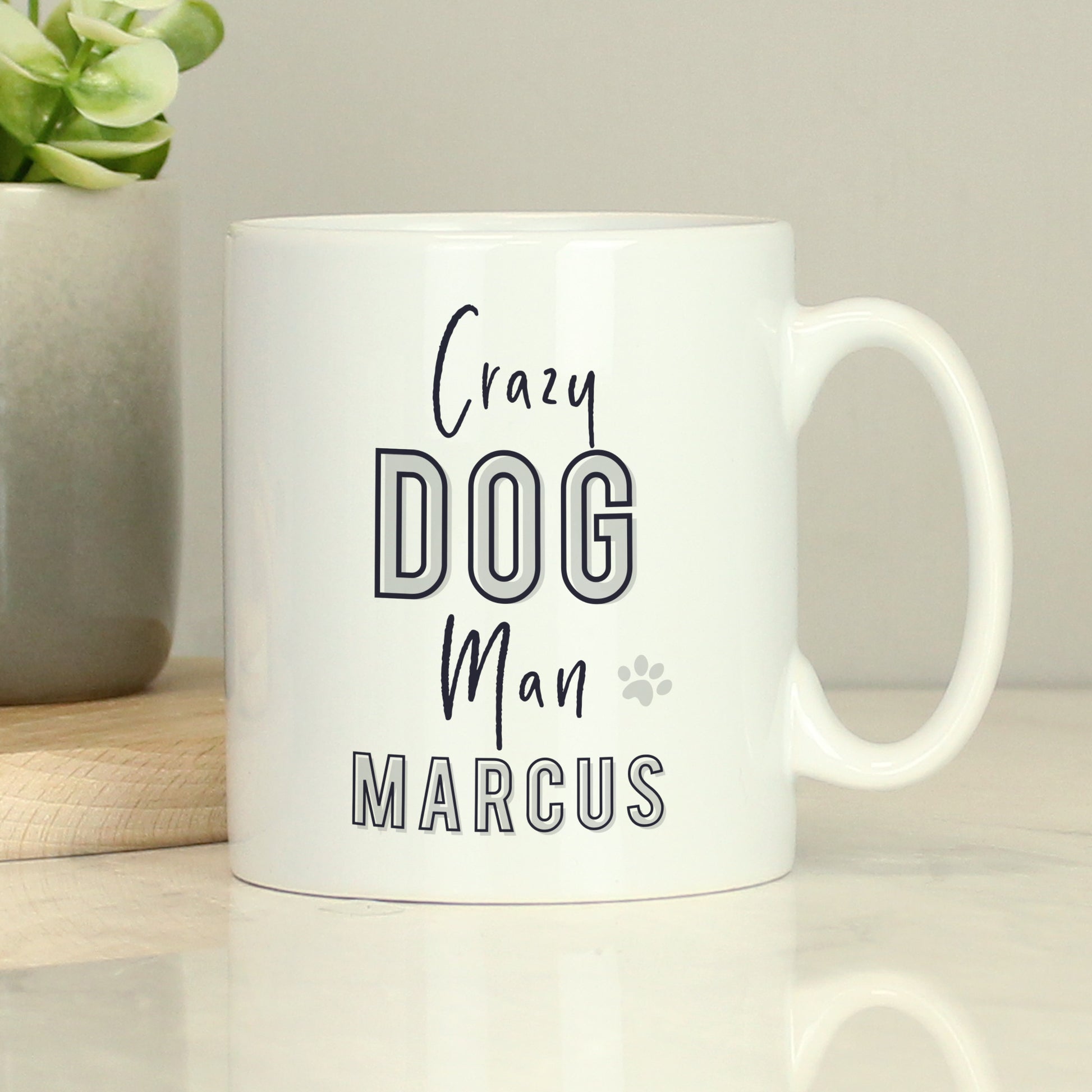 Personalised Crazy Dog Man Mug - MK&JD Gifts
