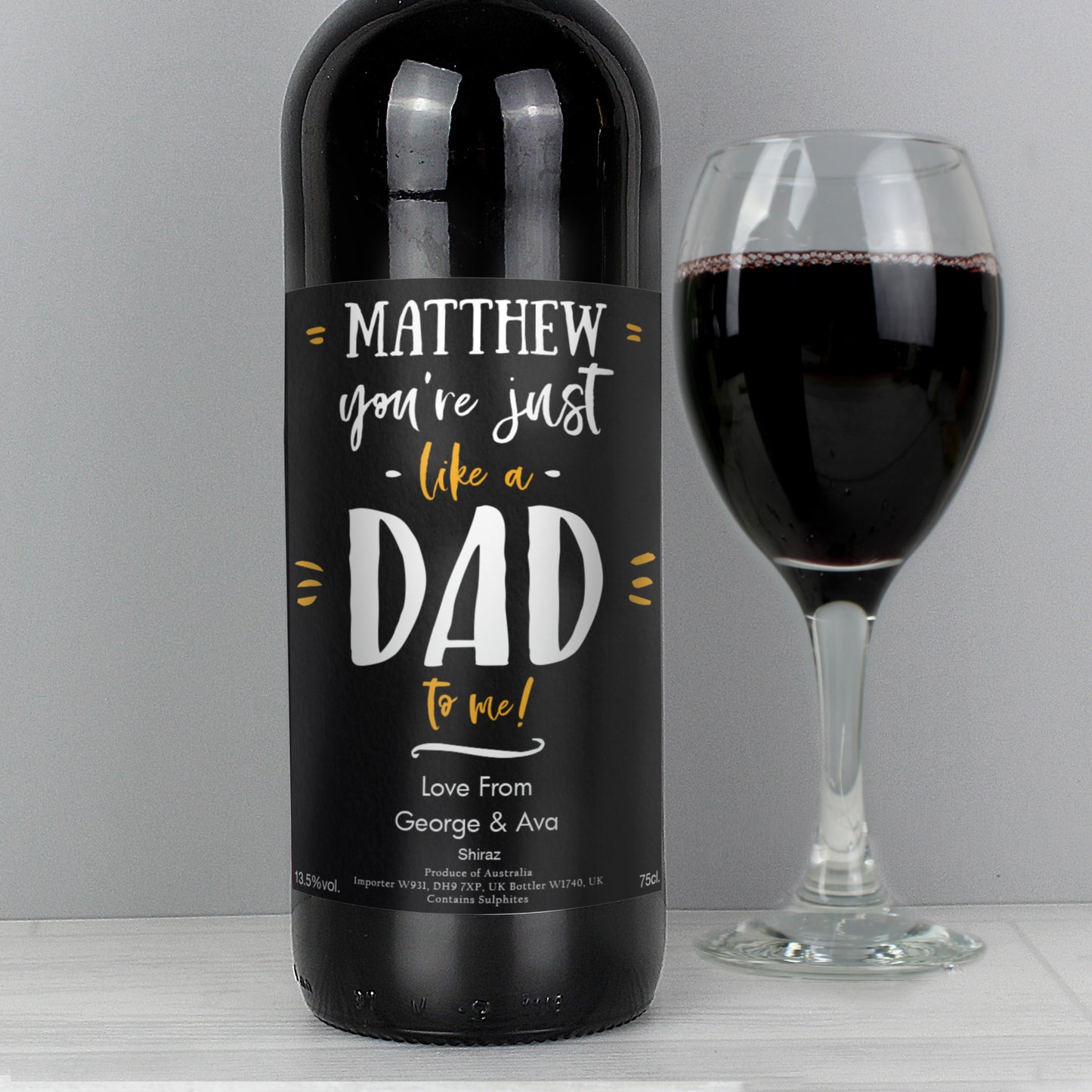 Personalised Like A Dad To Me Red Wine - MK&JD Gifts