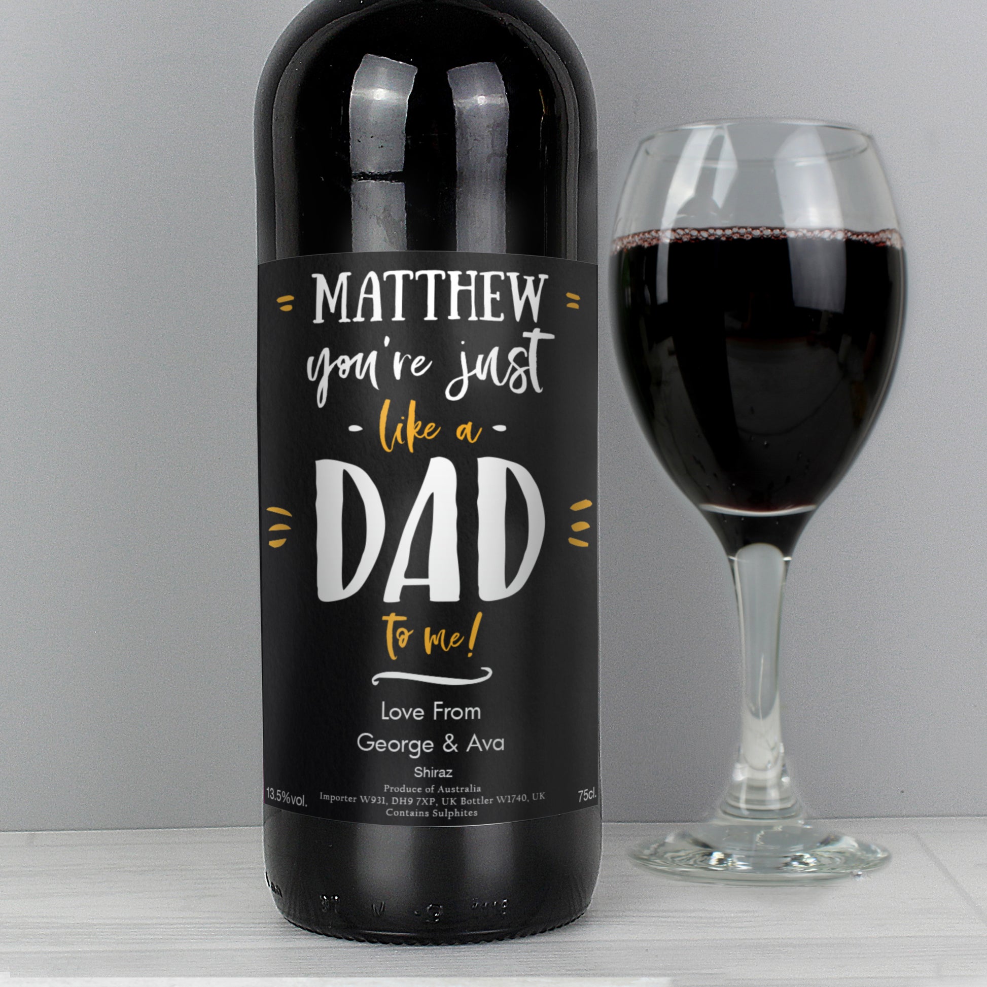 Personalised Like A Dad To Me Red Wine - MK&JD Gifts