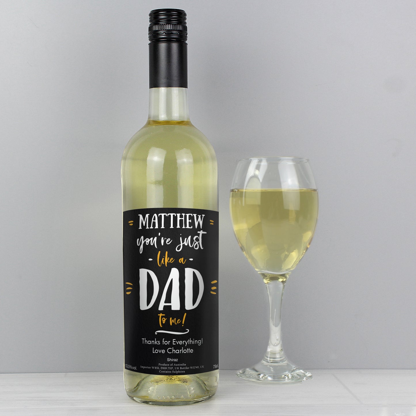 Personalised Like A Dad To Me White Wine - MK&JD Gifts