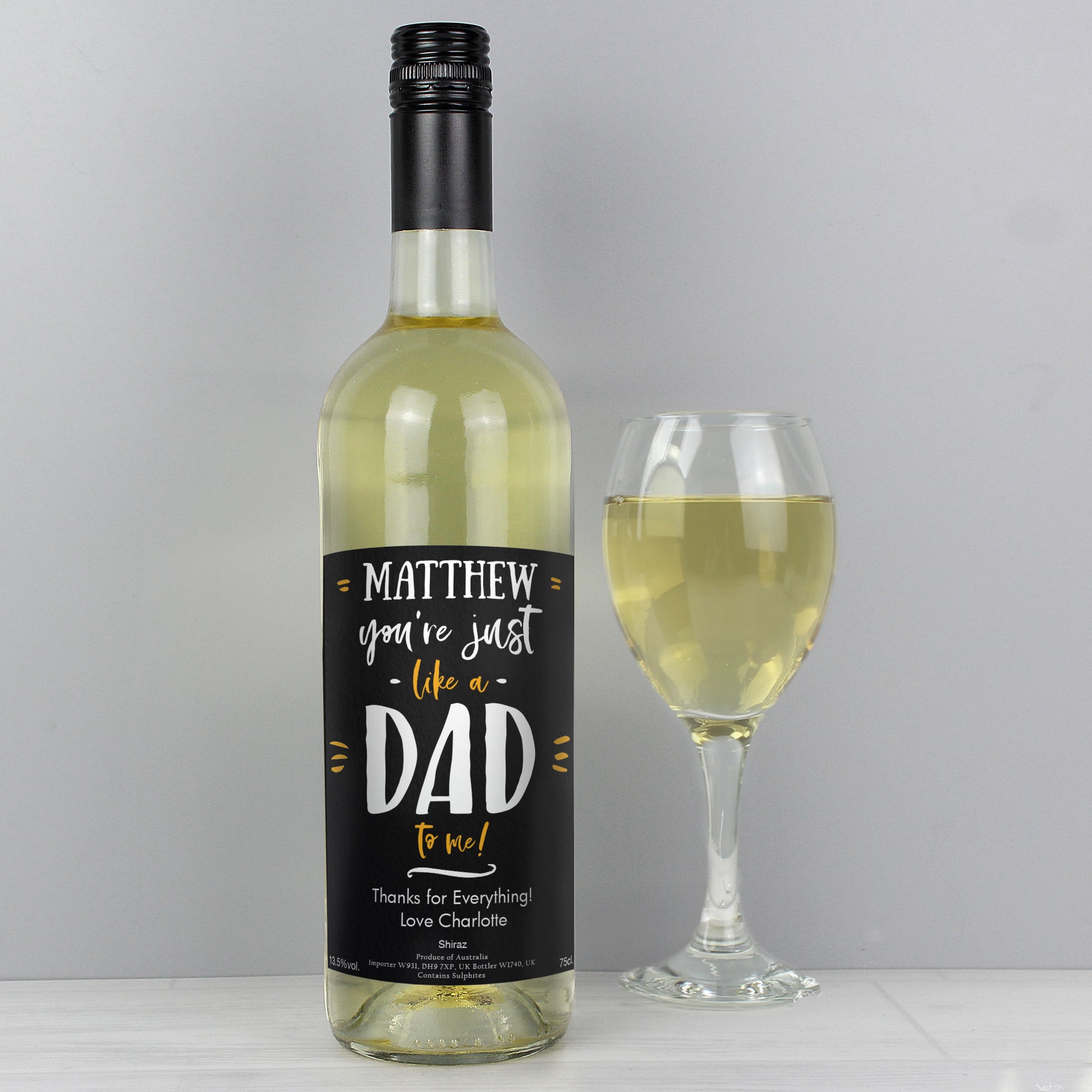 Personalised Like A Dad To Me White Wine - MK&JD Gifts