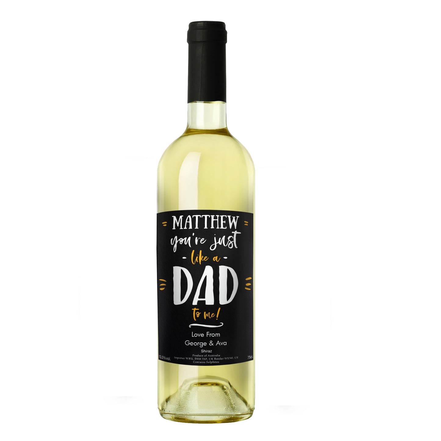 Personalised Like A Dad To Me White Wine - MK&JD Gifts