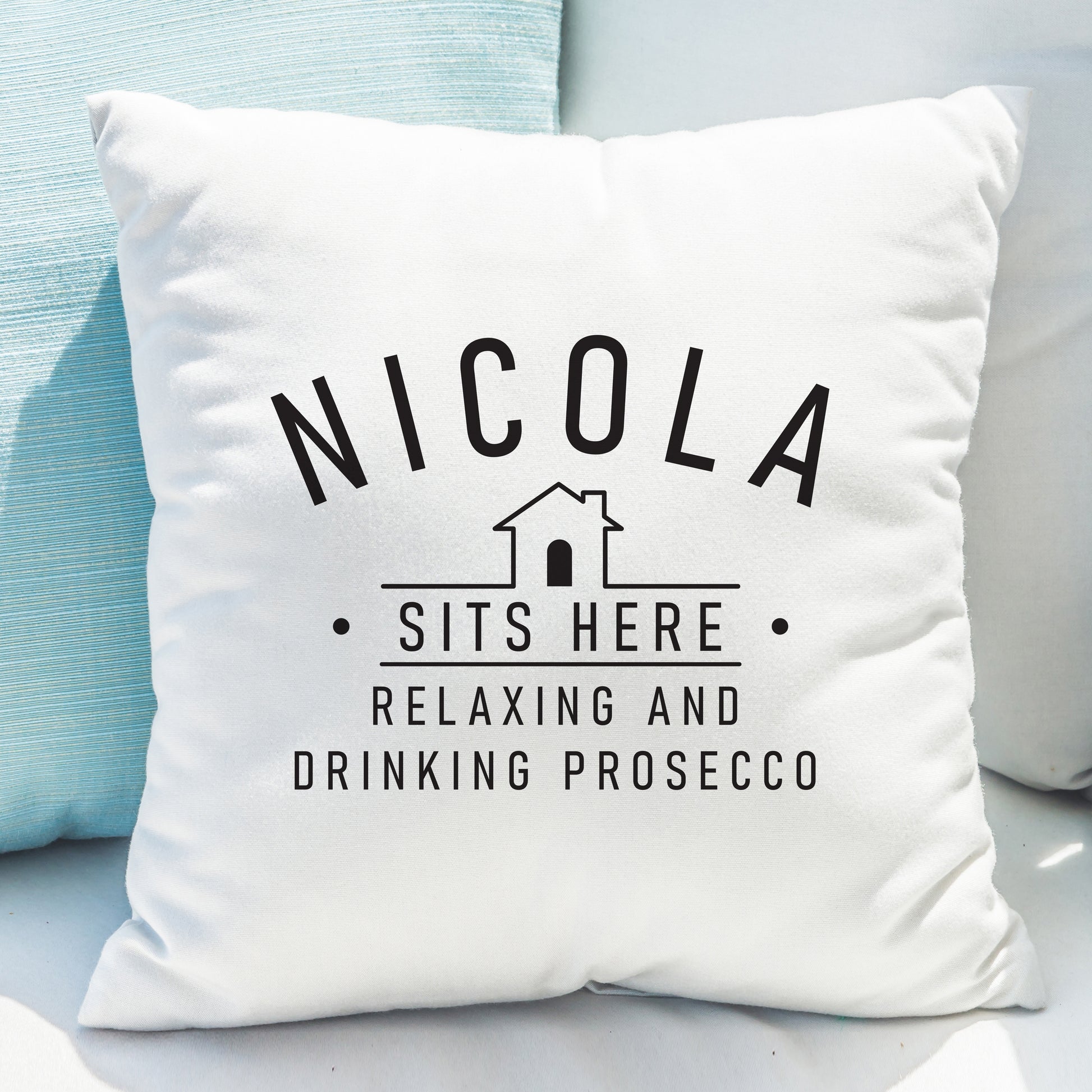 Personalised ...Sits Here Cushion - MK&JD Gifts
