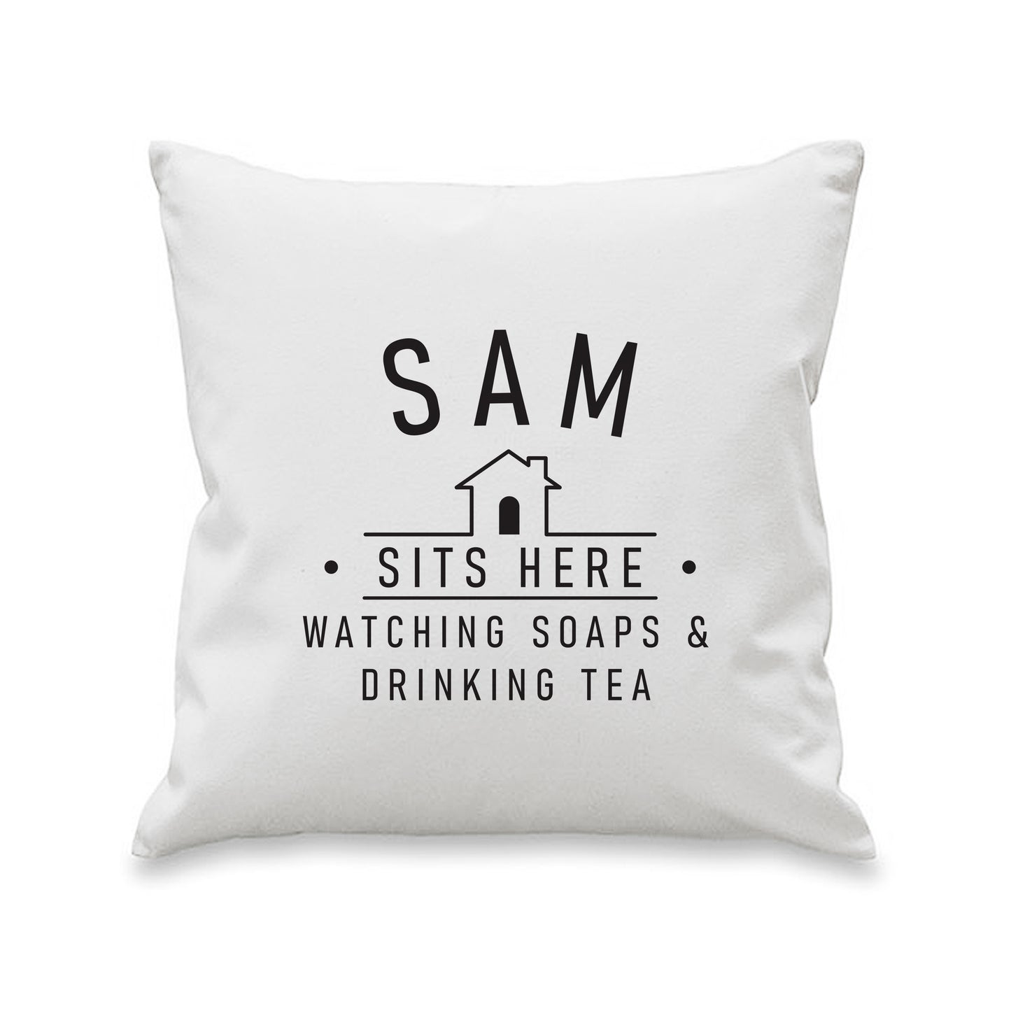 Personalised ...Sits Here Cushion - MK&JD Gifts