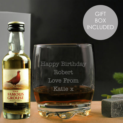 Personalised Free Text Tumbler and Whiskey Miniature Set - MK&JD Gifts