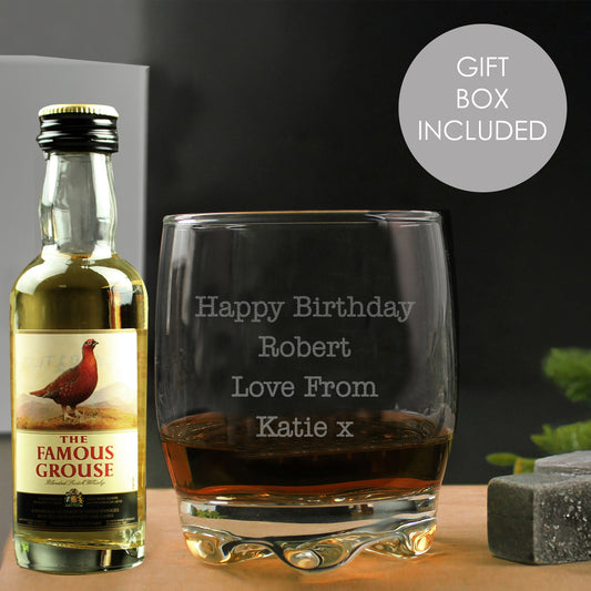 Personalised Free Text Tumbler and Grouse Miniature Set - MK&JD Gifts