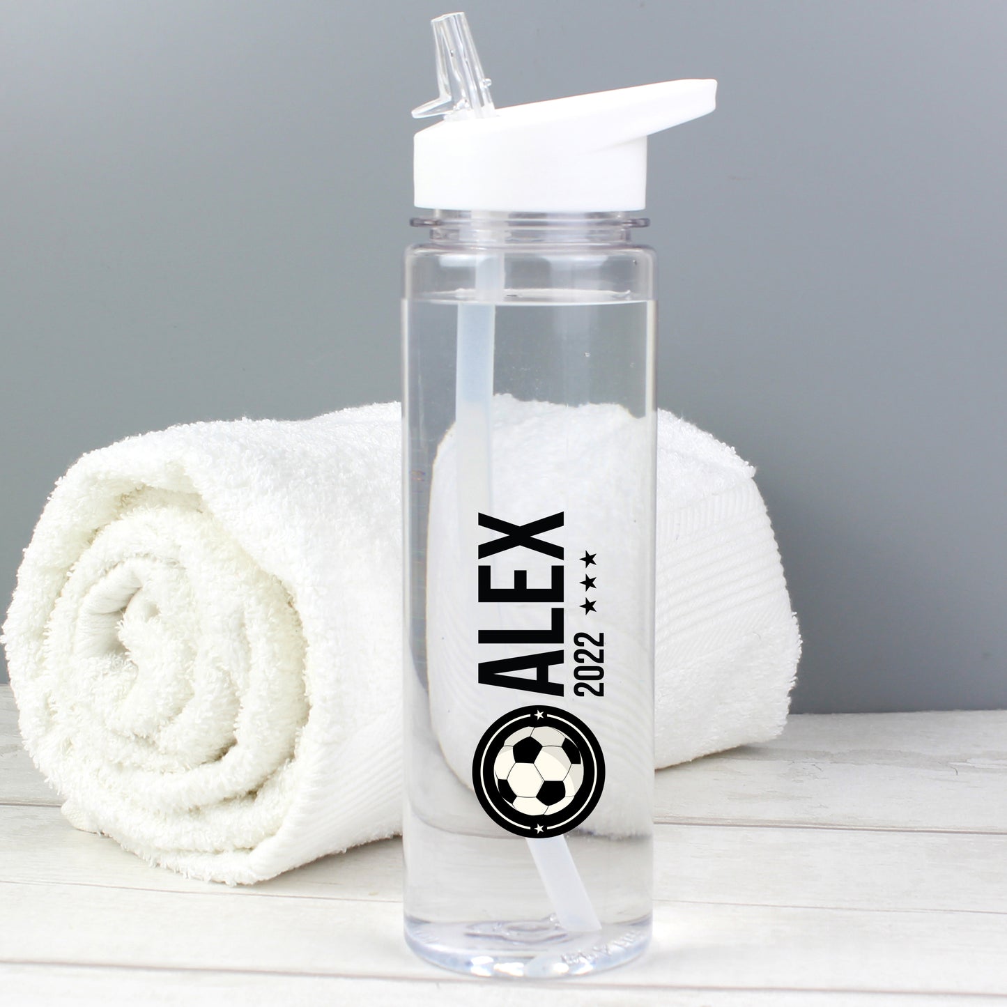 Personalised Football Badge Water Bottle - MK&JD Gifts