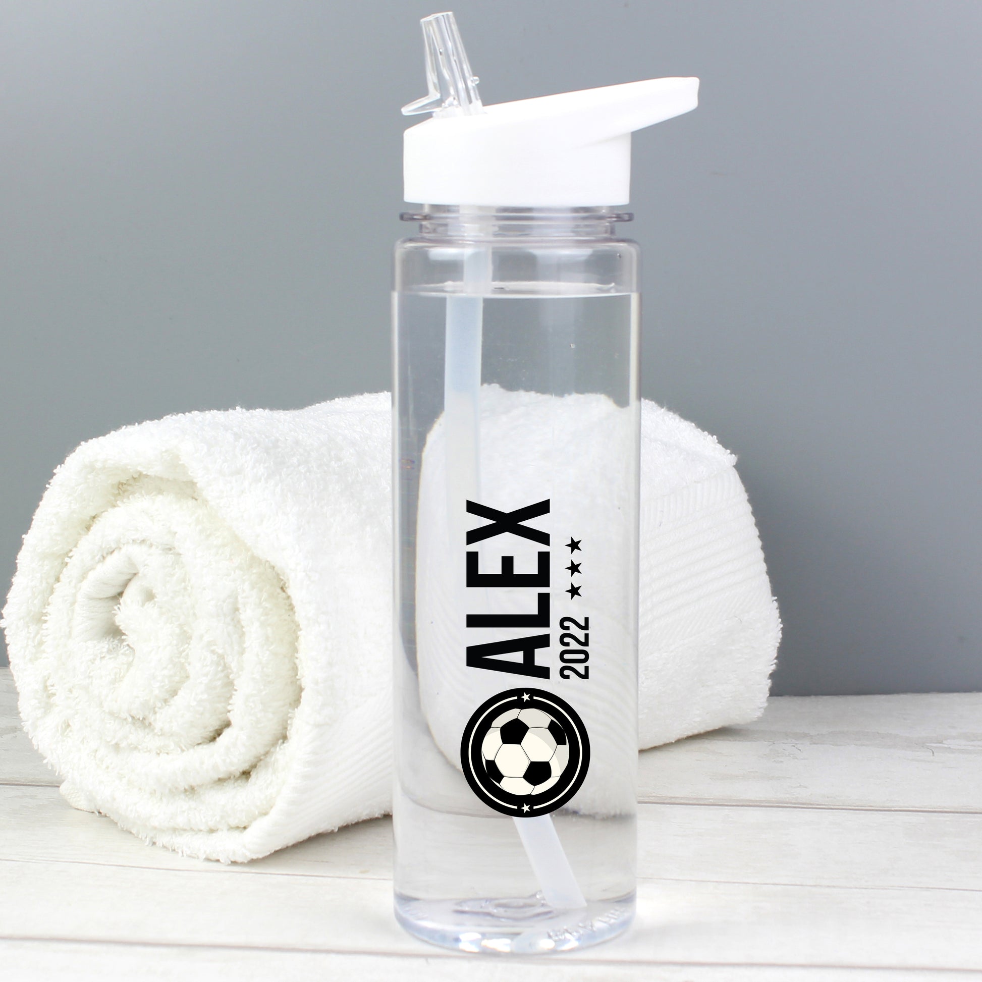 Personalised Football Badge Water Bottle - MK&JD Gifts