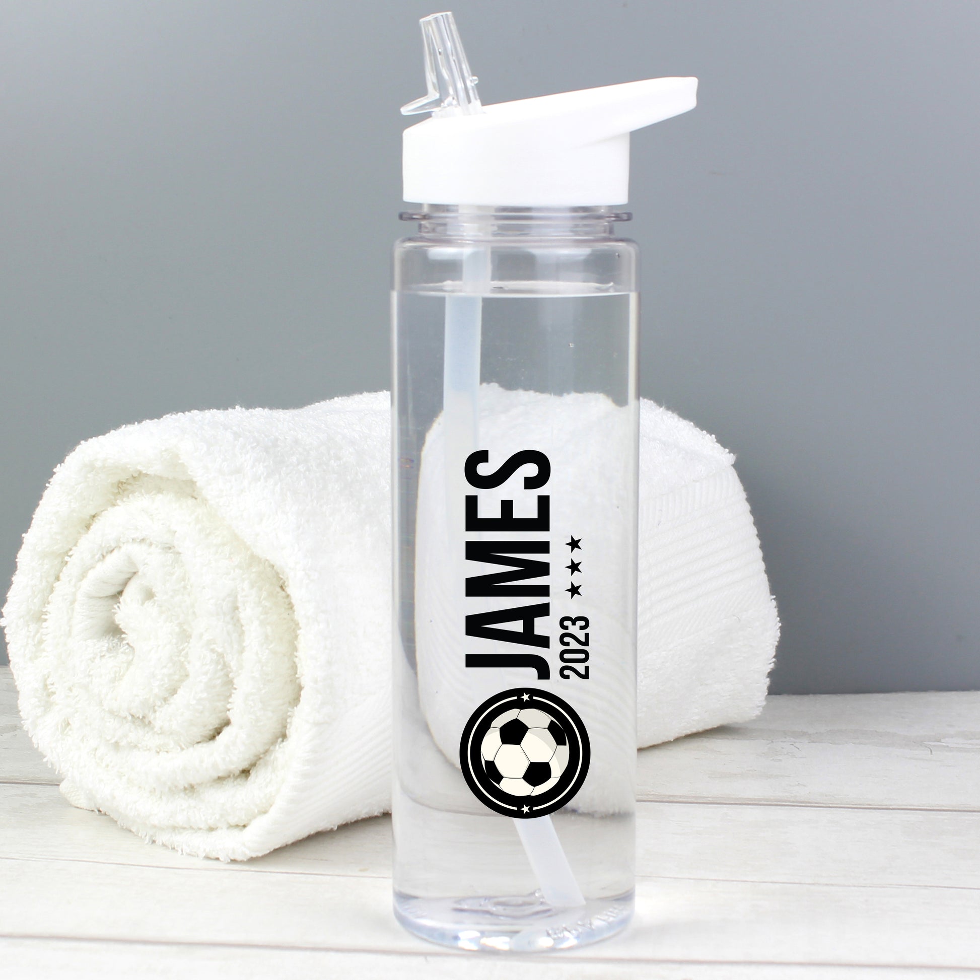 Personalised Football Badge Water Bottle - MK&JD Gifts
