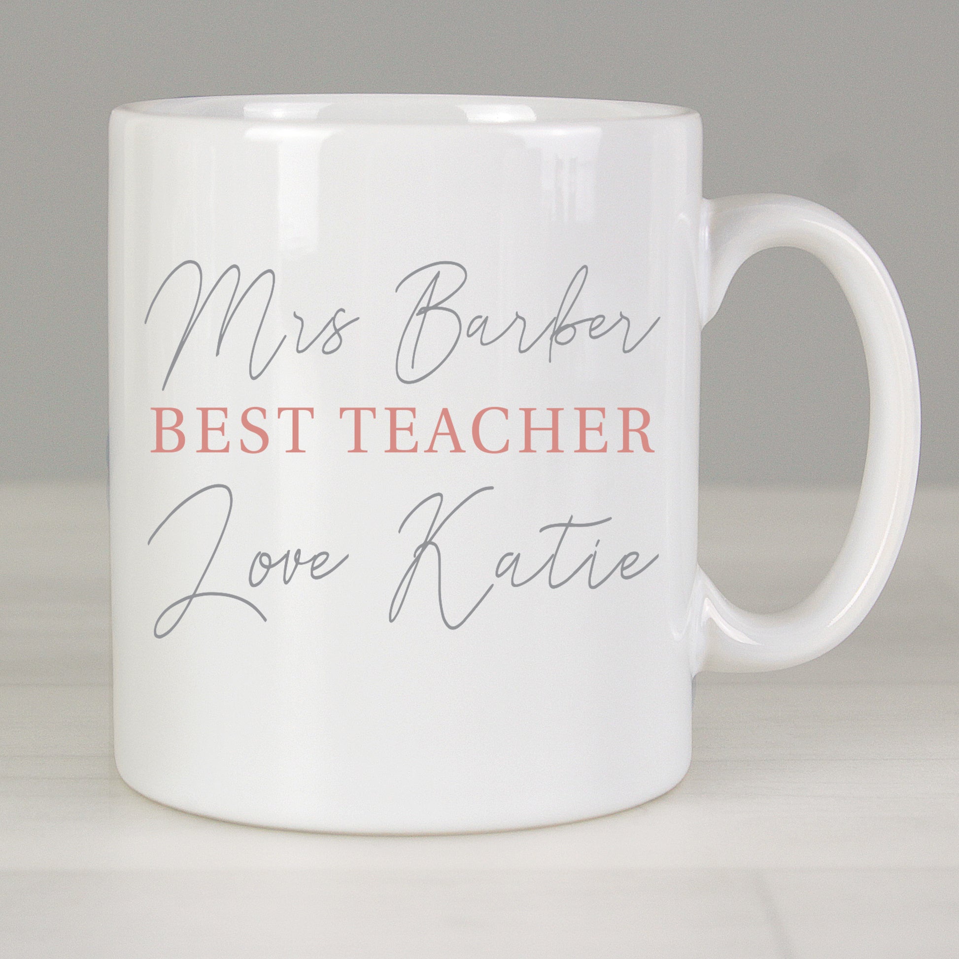 Personalised Grey & Blush Mug - MK&JD Gifts