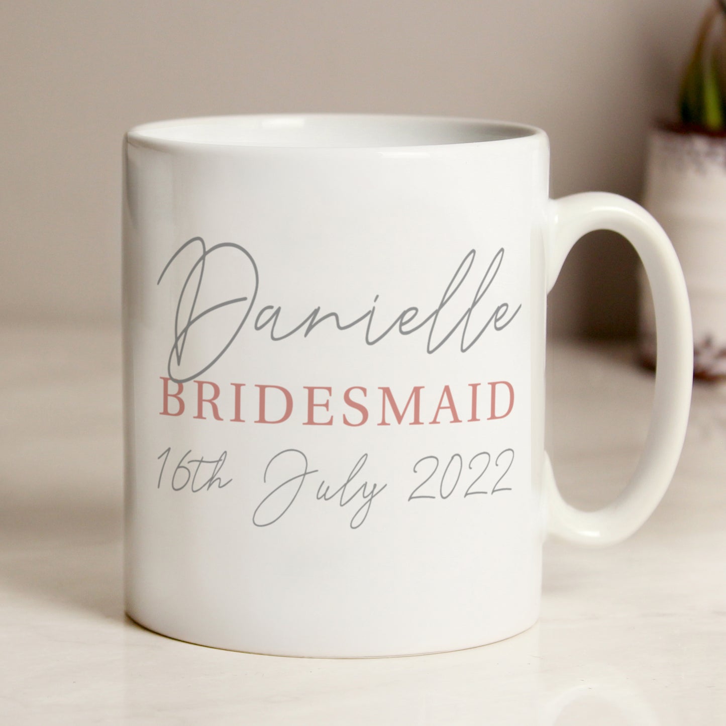 Personalised Grey & Blush Mug - MK&JD Gifts