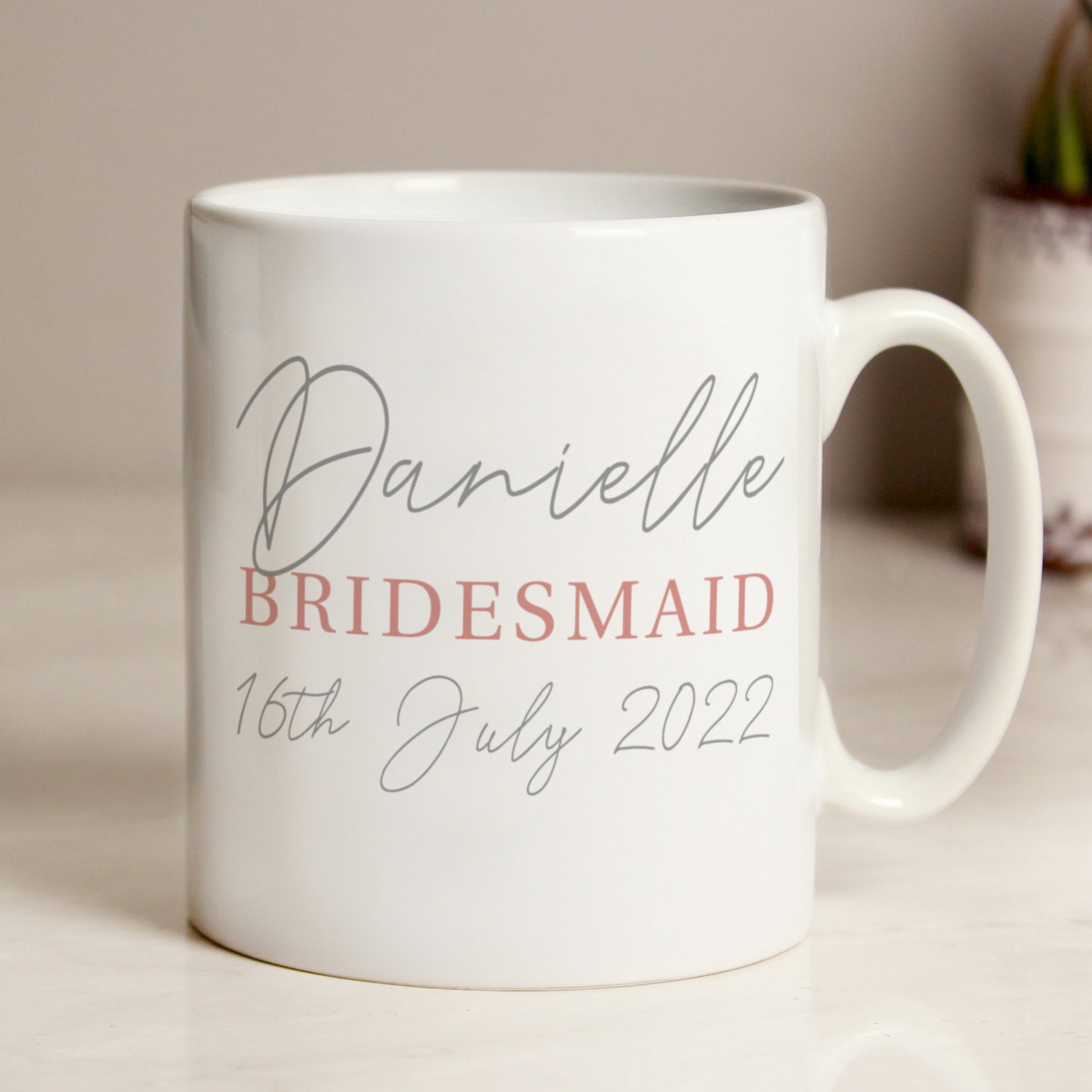 Personalised Grey & Blush Mug - MK&JD Gifts