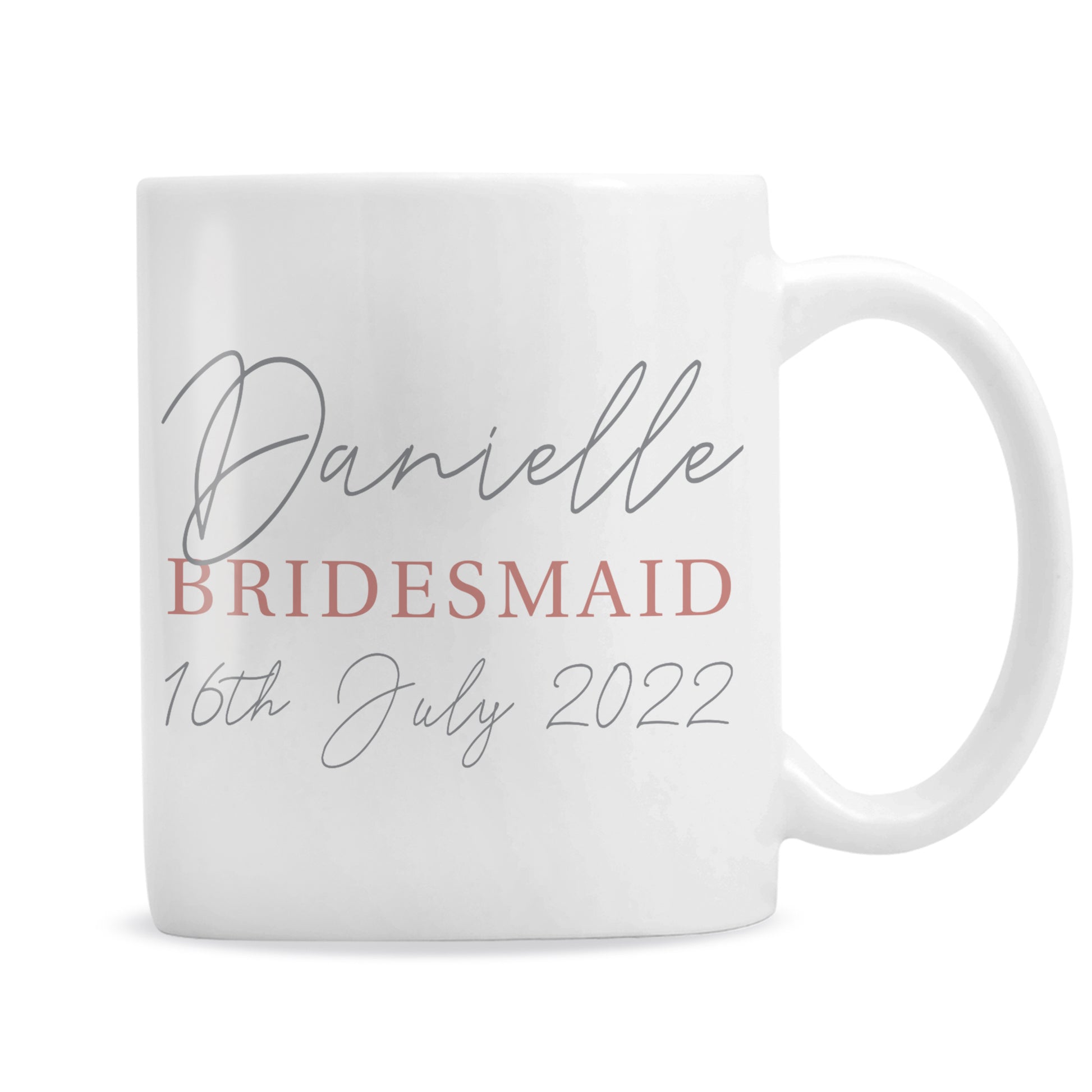 Personalised Grey & Blush Mug - MK&JD Gifts