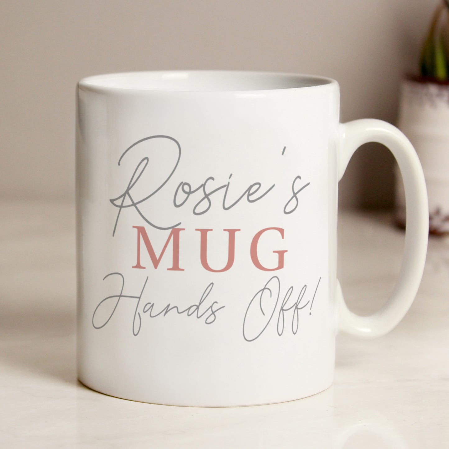 Personalised Grey & Blush Mug - MK&JD Gifts