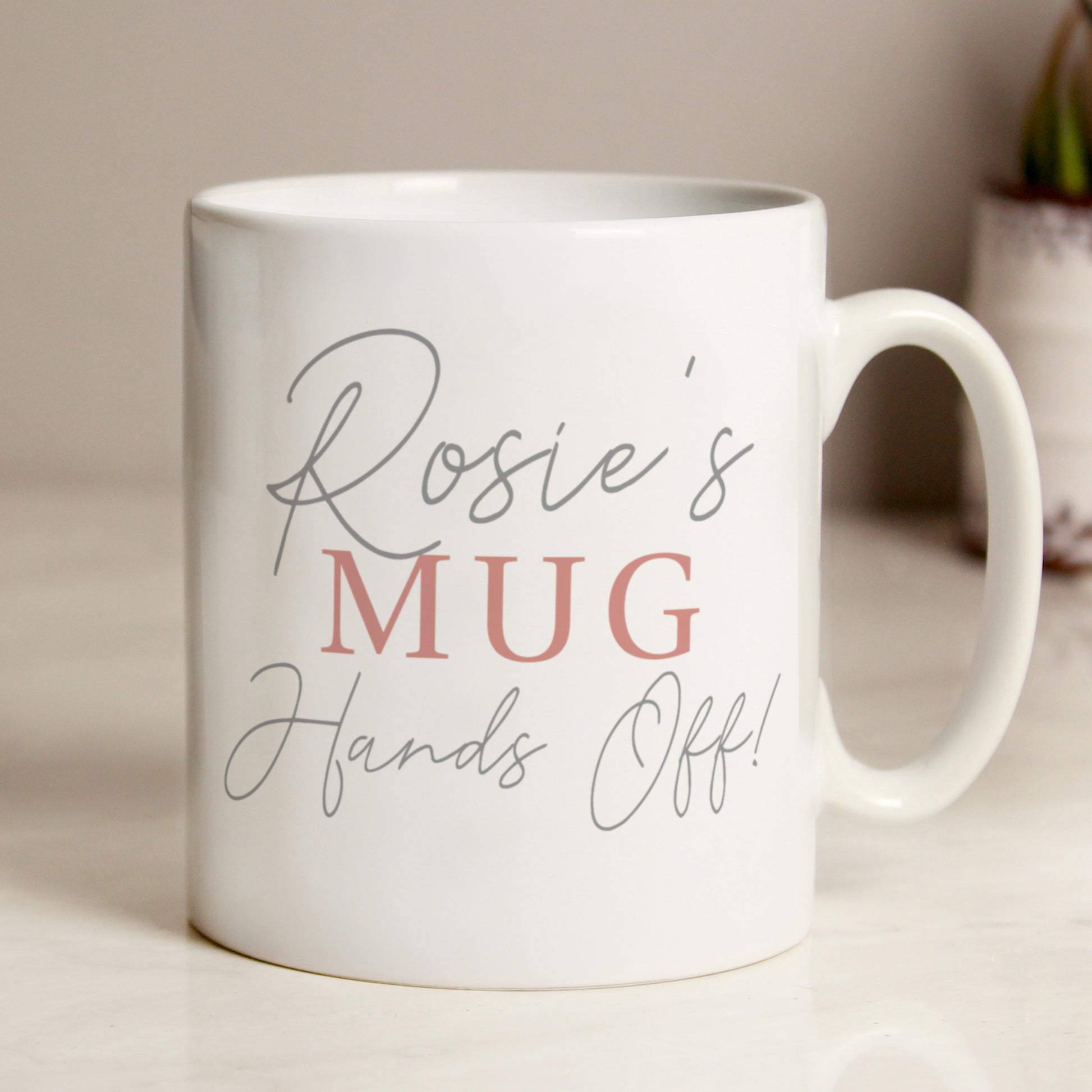 Personalised Grey & Blush Mug - MK&JD Gifts