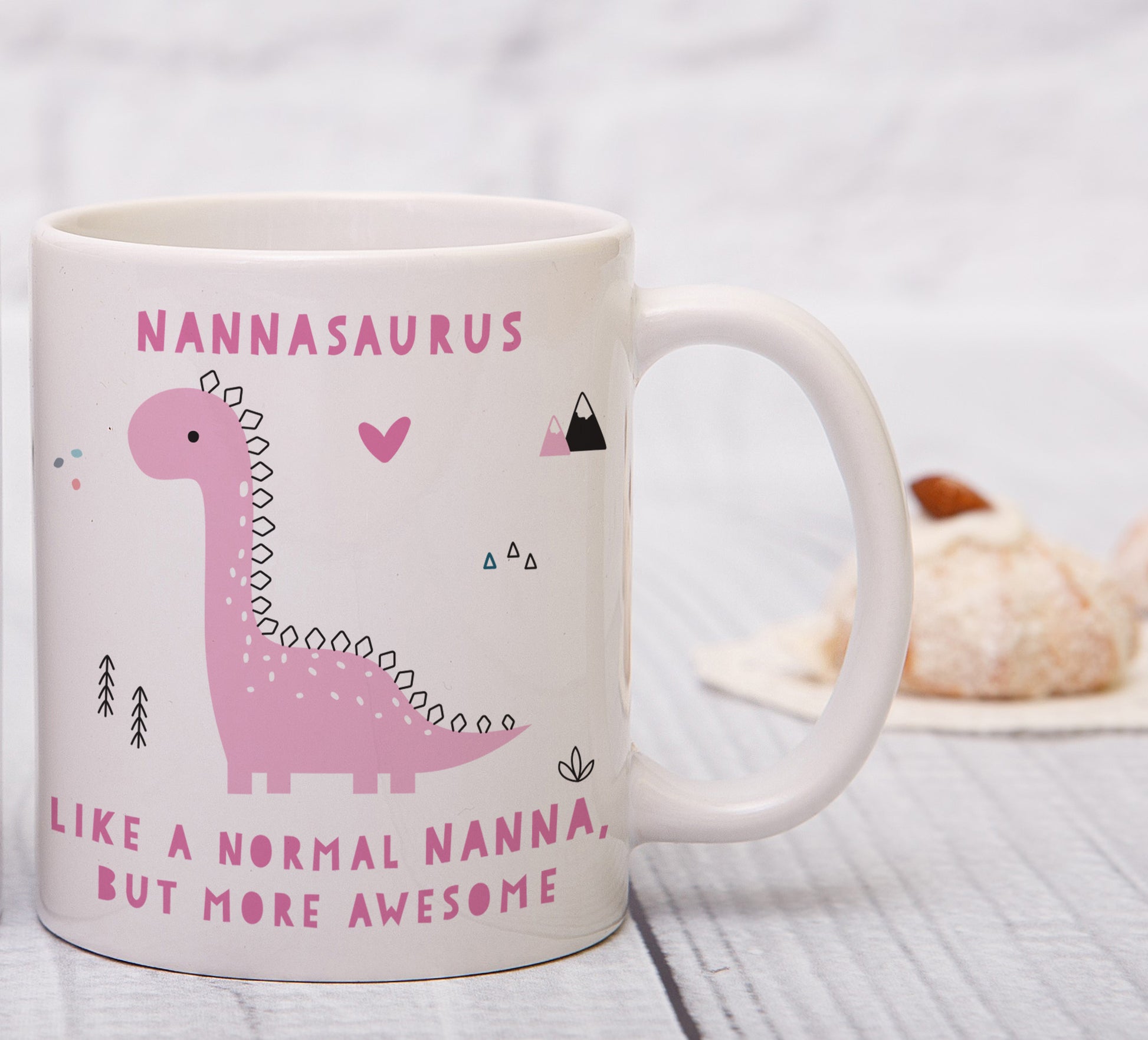 Personalised More Awesome Pink Dinosaur Mug - MK&JD Gifts