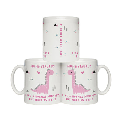 Personalised More Awesome Pink Dinosaur Mug - MK&JD Gifts