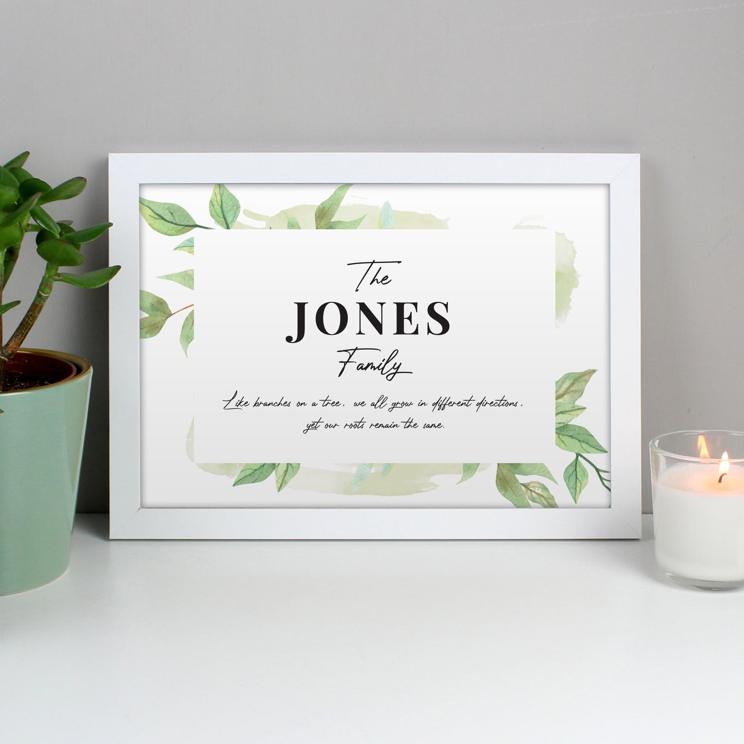 Personalised Family Tree White A4 Framed Print - MK&JD Gifts