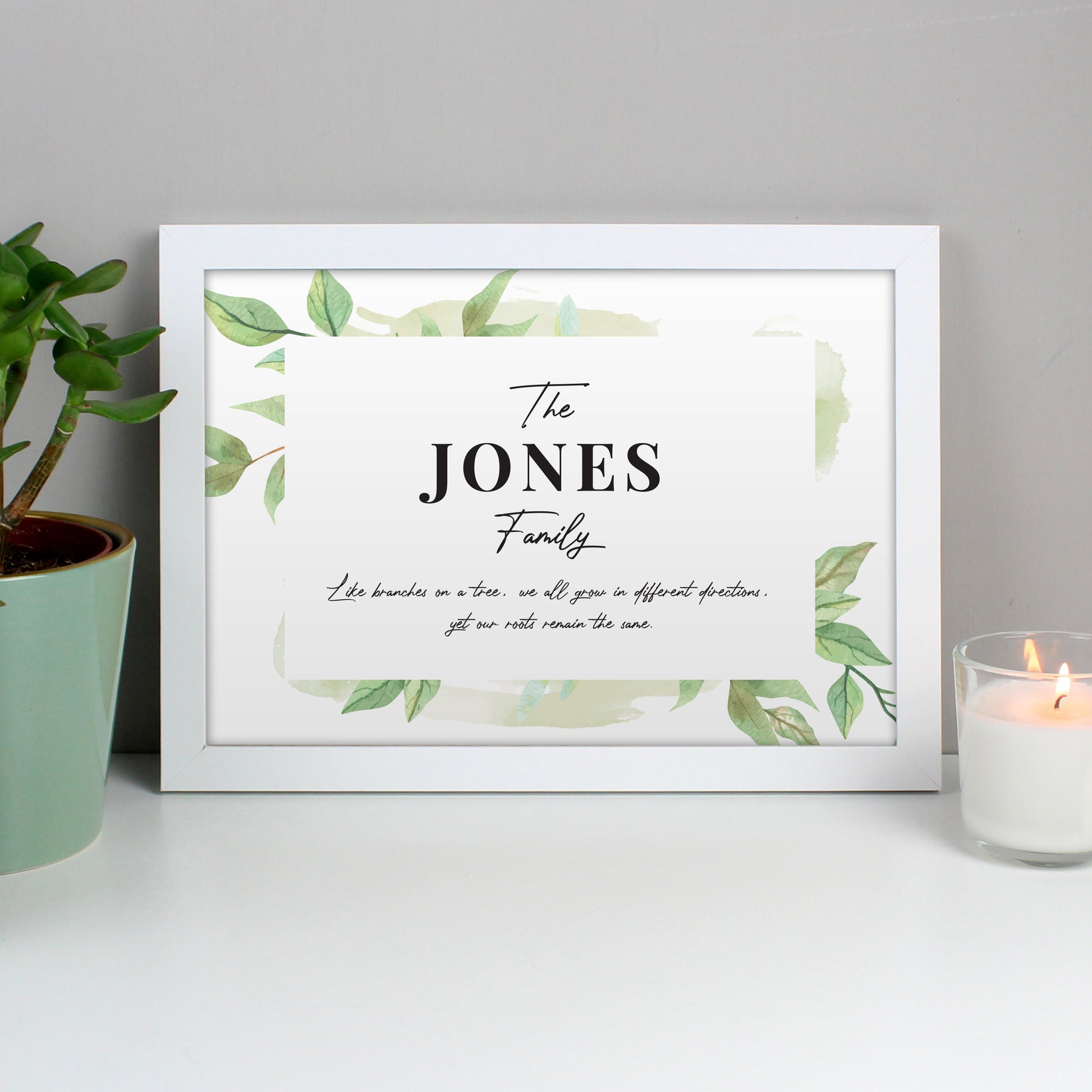 Personalised Family Tree White A4 Framed Print - MK&JD Gifts