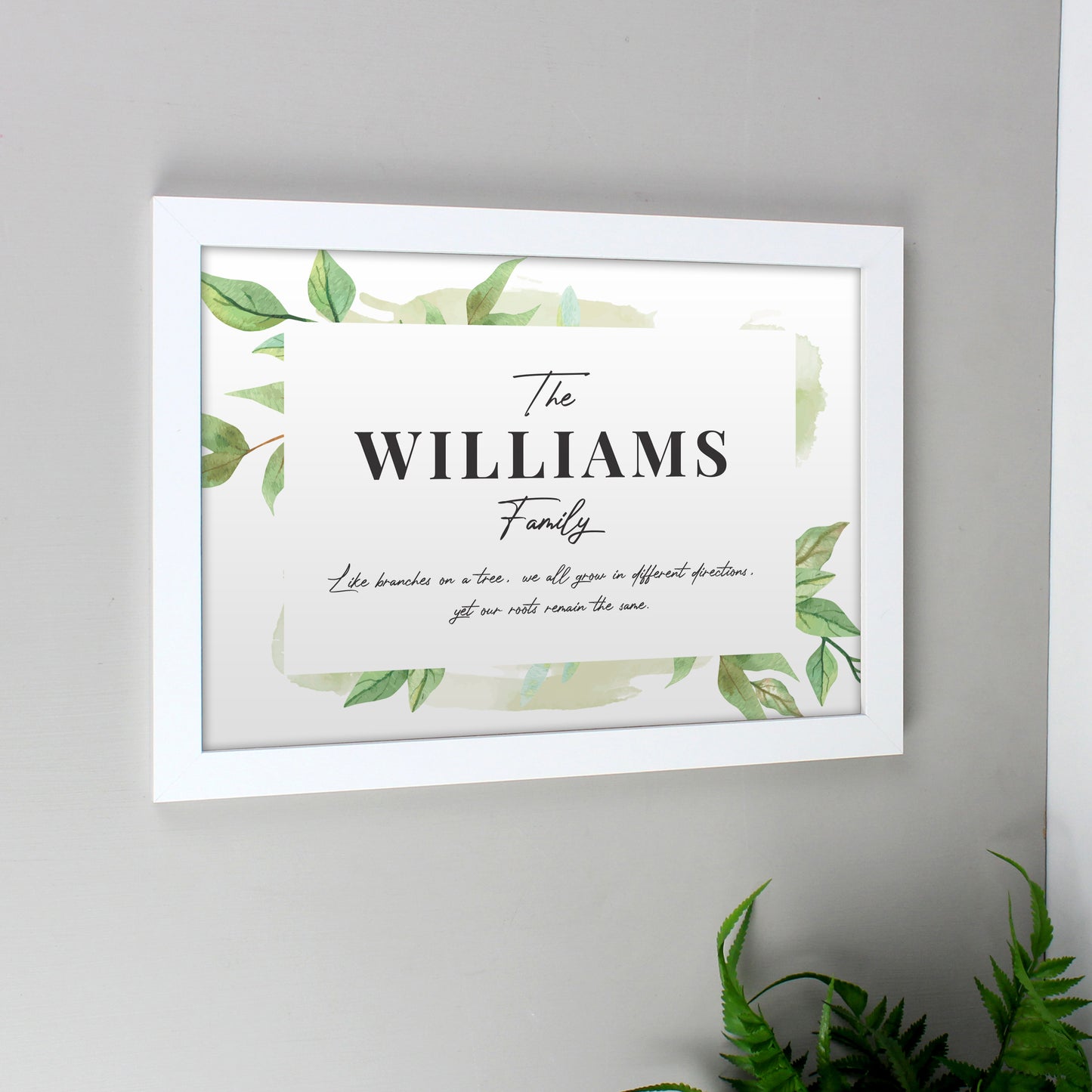 Personalised Family Tree White A4 Framed Print - MK&JD Gifts