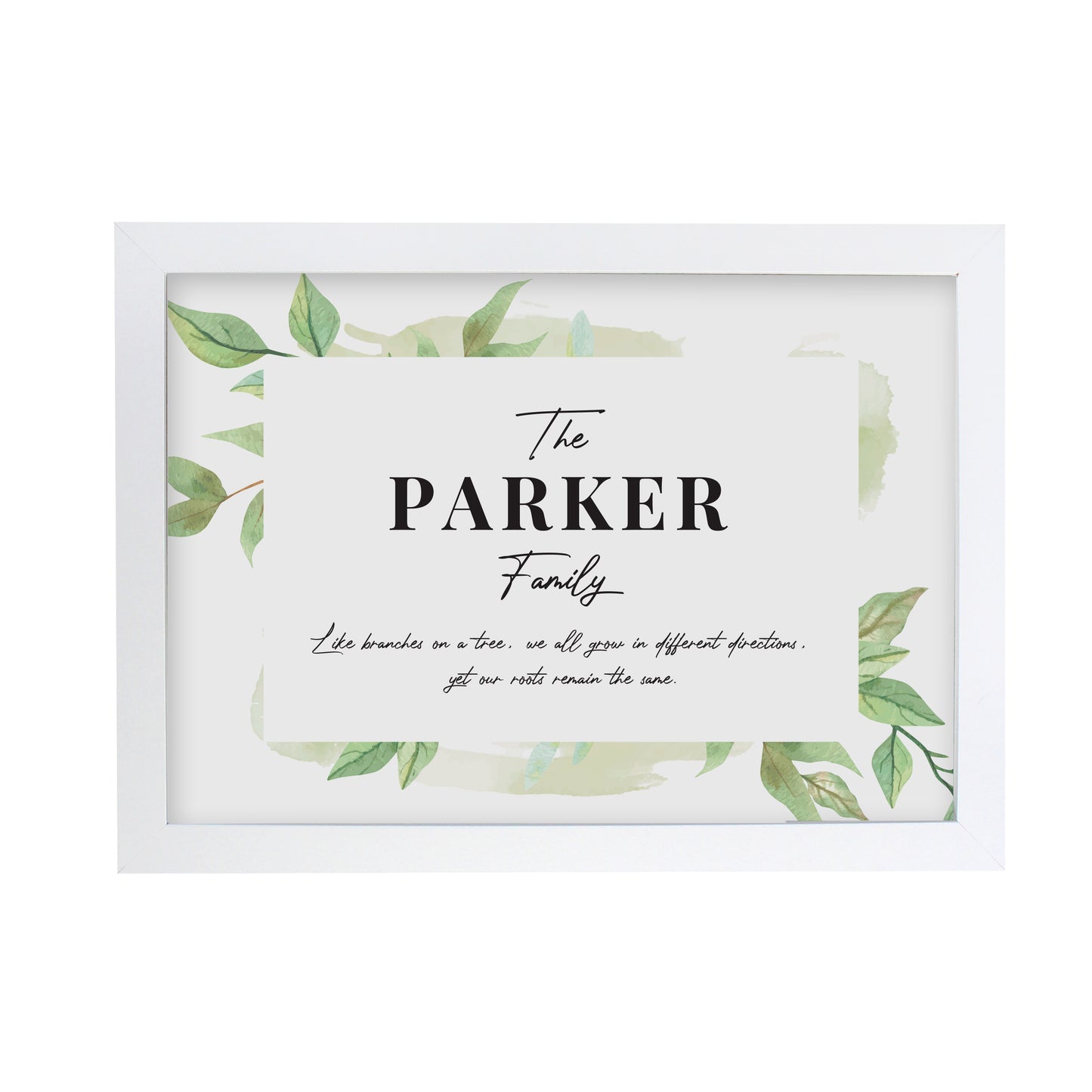 Personalised Family Tree White A4 Framed Print - MK&JD Gifts