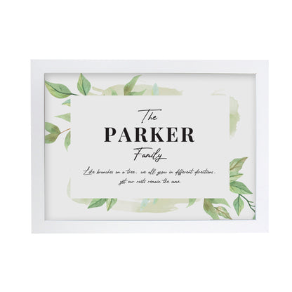 Personalised Family Tree White A4 Framed Print - MK&JD Gifts