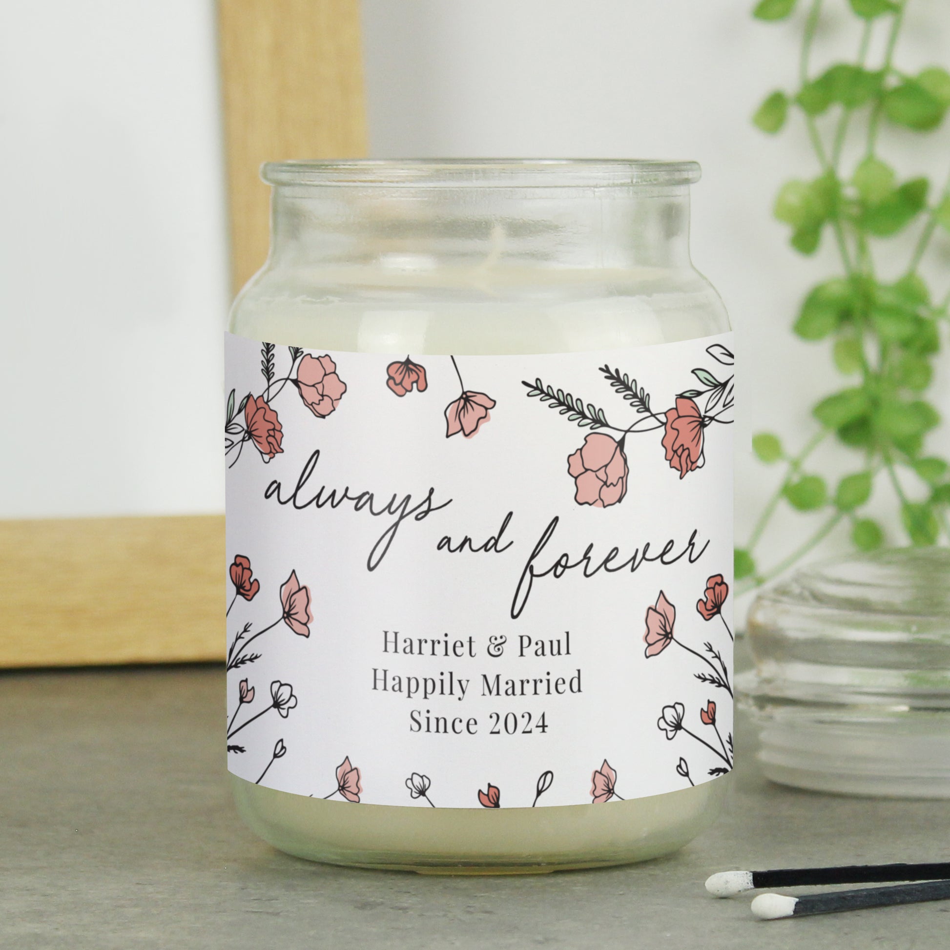 Personalised Always & Forever Large Scented Jar Candle - MK&JD Gifts