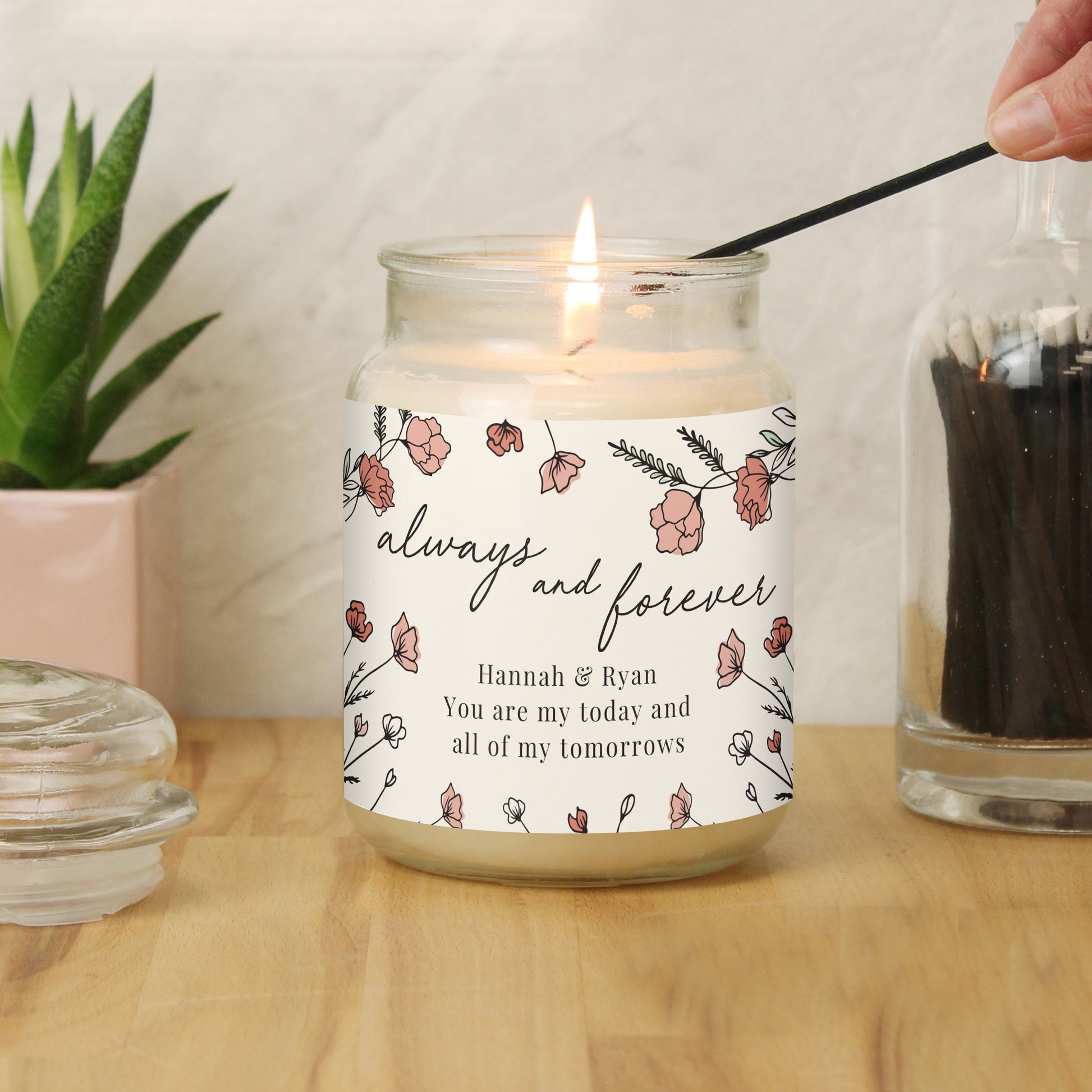 Personalised Always & Forever Large Scented Jar Candle - MK&JD Gifts