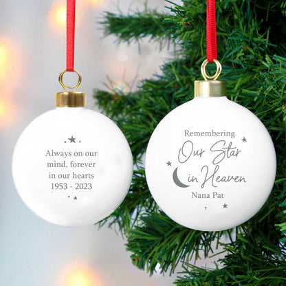 Personalised Our Star in Heaven Bauble - MK&JD Gifts