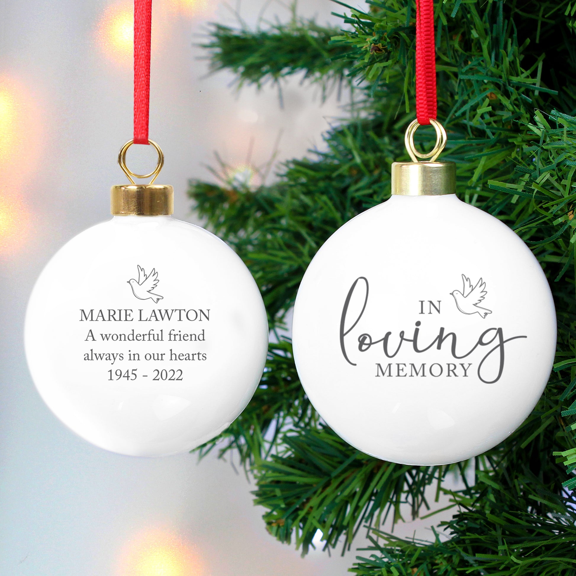 Personalised In Loving Memory Bauble - MK&JD Gifts