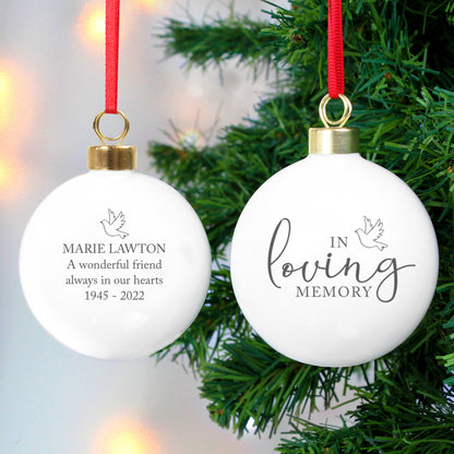 Personalised In Loving Memory Bauble - MK&JD Gifts