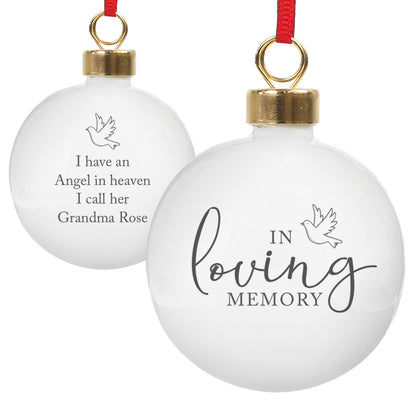 Personalised In Loving Memory Bauble - MK&JD Gifts