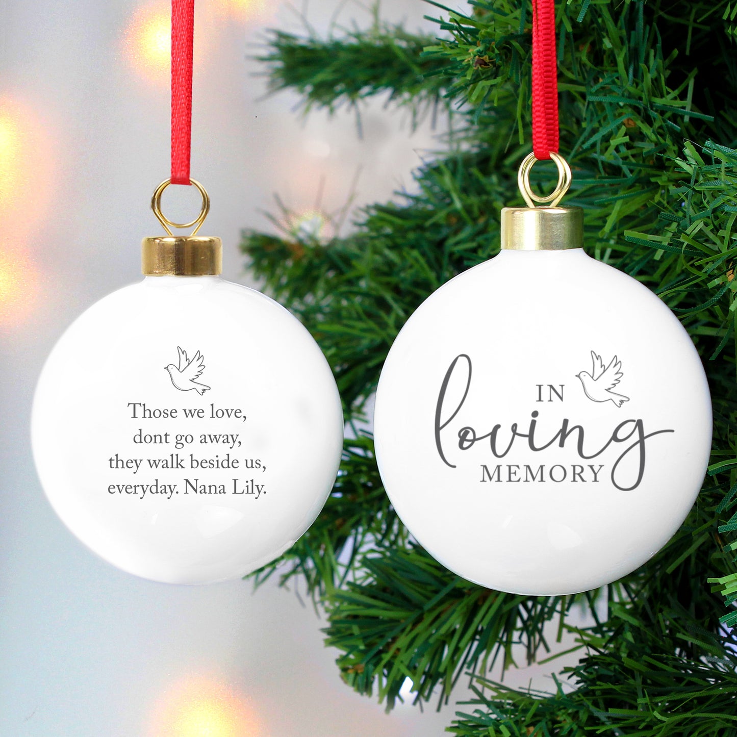 Personalised In Loving Memory Bauble - MK&JD Gifts