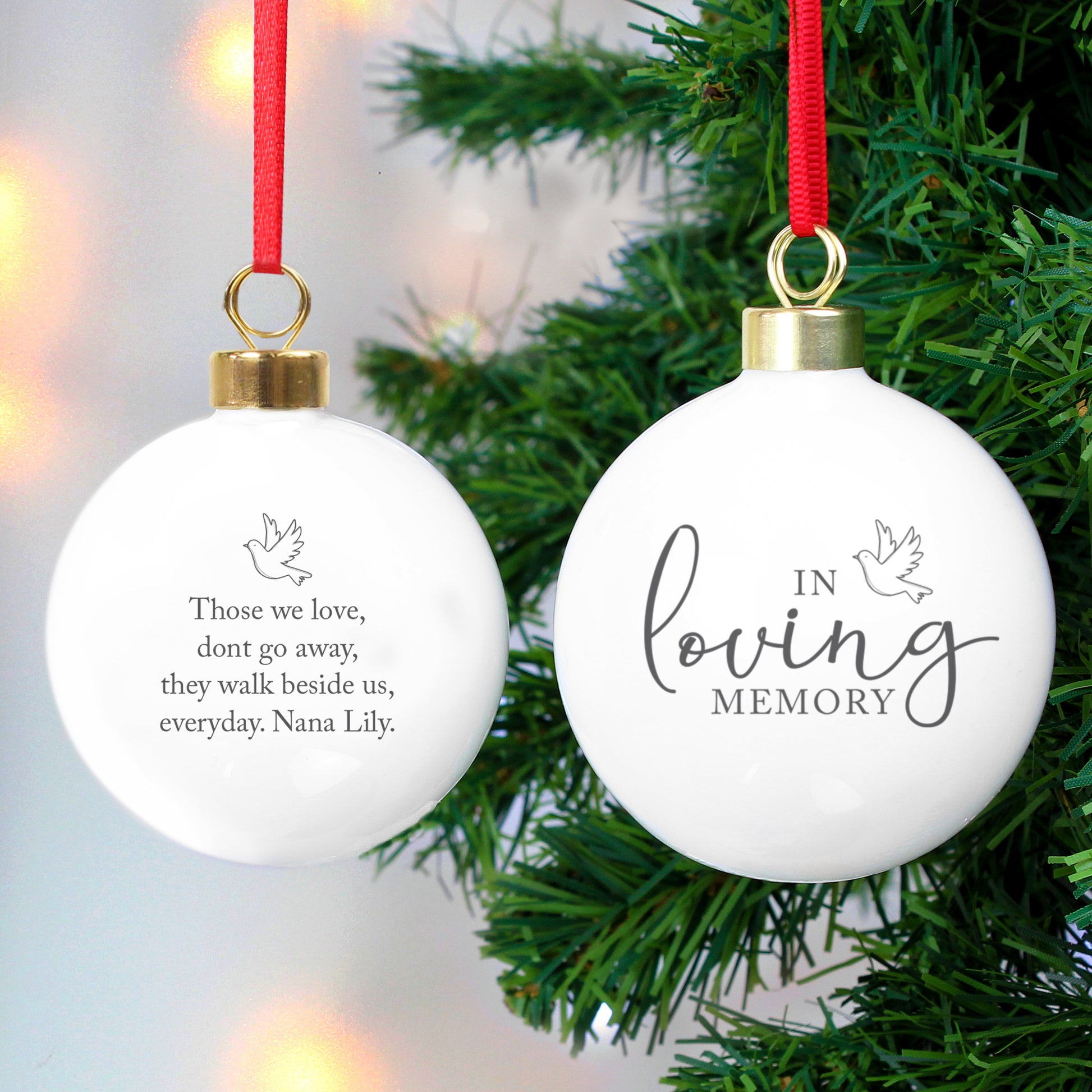 Personalised In Loving Memory Bauble - MK&JD Gifts