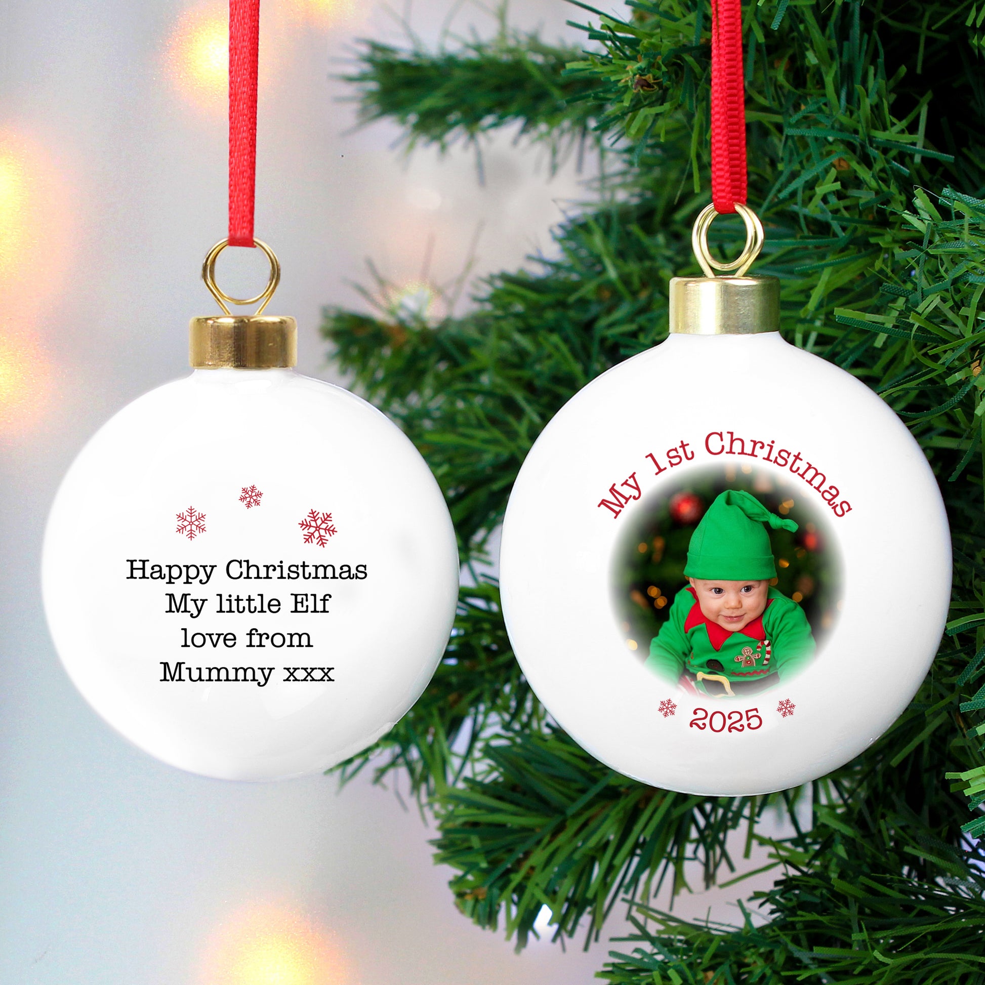 Personalised 1st Christmas Photo Upload Bauble - MK&JD Gifts