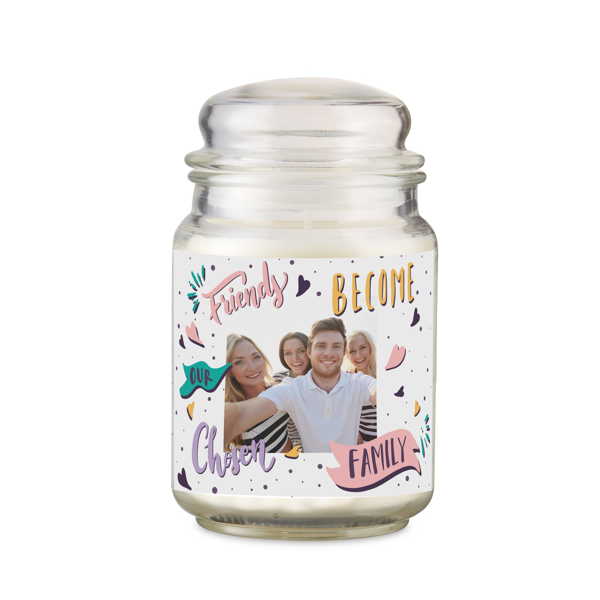 Personalised Chosen Family Photo Upload Large Scented Jar Candle - MK&JD Gifts