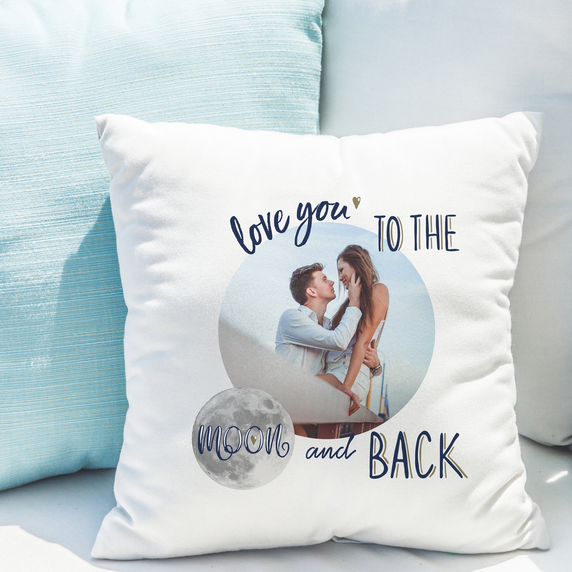 Personalised Moon & Back Photo Upload Cushion - MK&JD Gifts