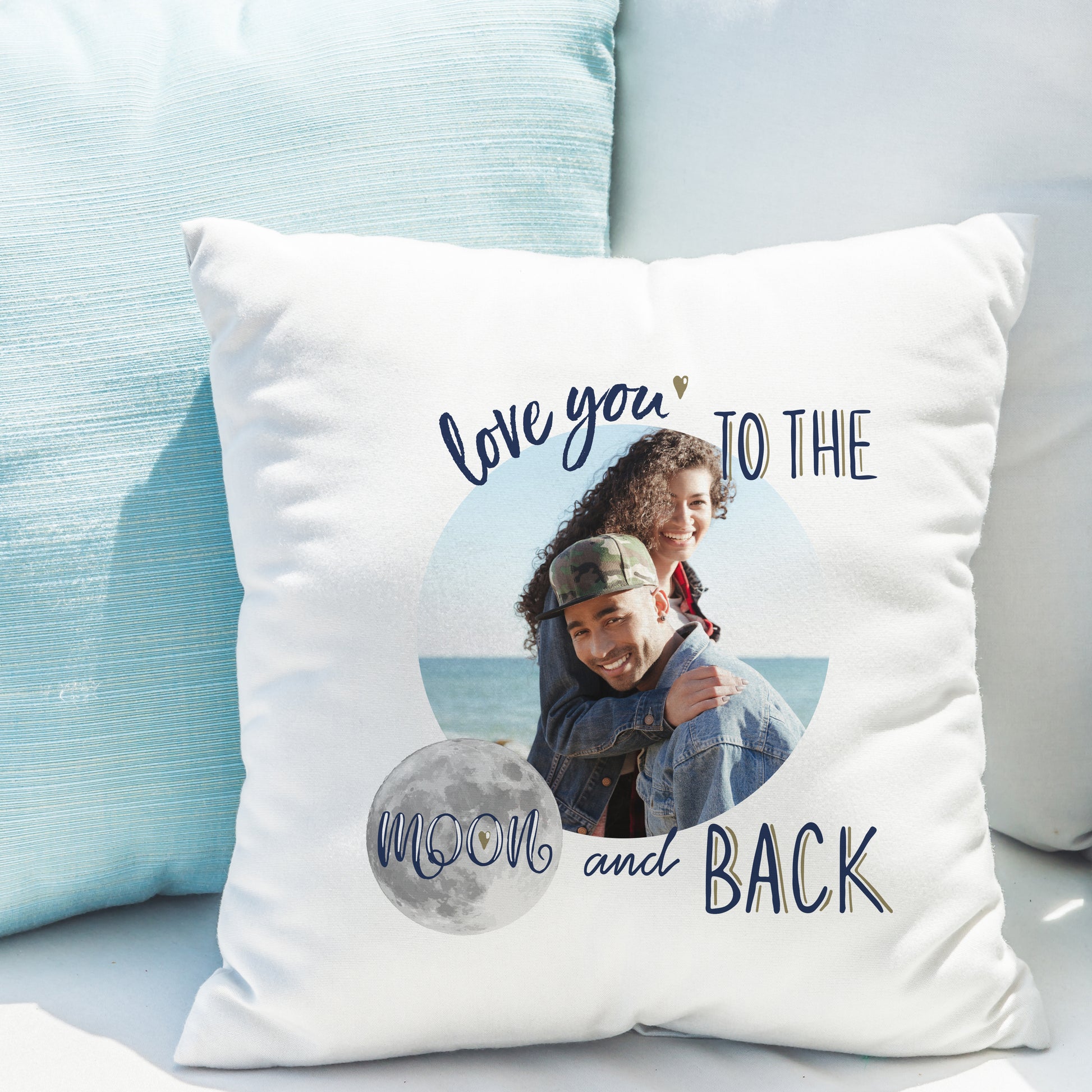 Personalised Moon & Back Photo Upload Cushion - MK&JD Gifts