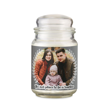 Personalised Better Together Photo Upload Large Scented Jar Candle - MK&JD Gifts