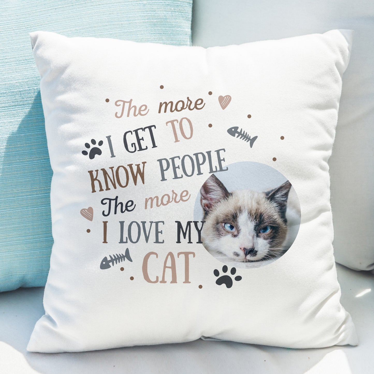 Personalised I Love My Cat Photo Upload Cushion - MK&JD Gifts