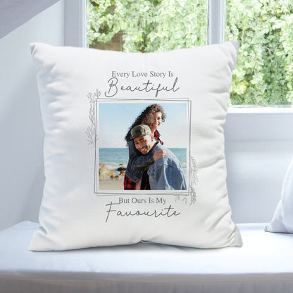 Personalised Love Story Photo Upload Cushion - MK&JD Gifts