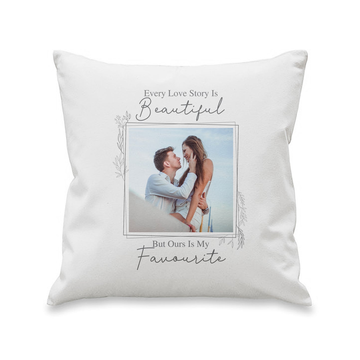 Personalised Love Story Photo Upload Cushion - MK&JD Gifts
