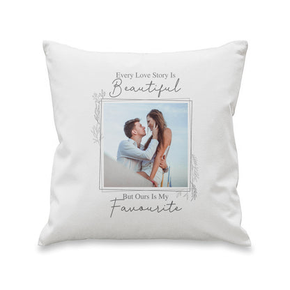 Personalised Love Story Photo Upload Cushion - MK&JD Gifts