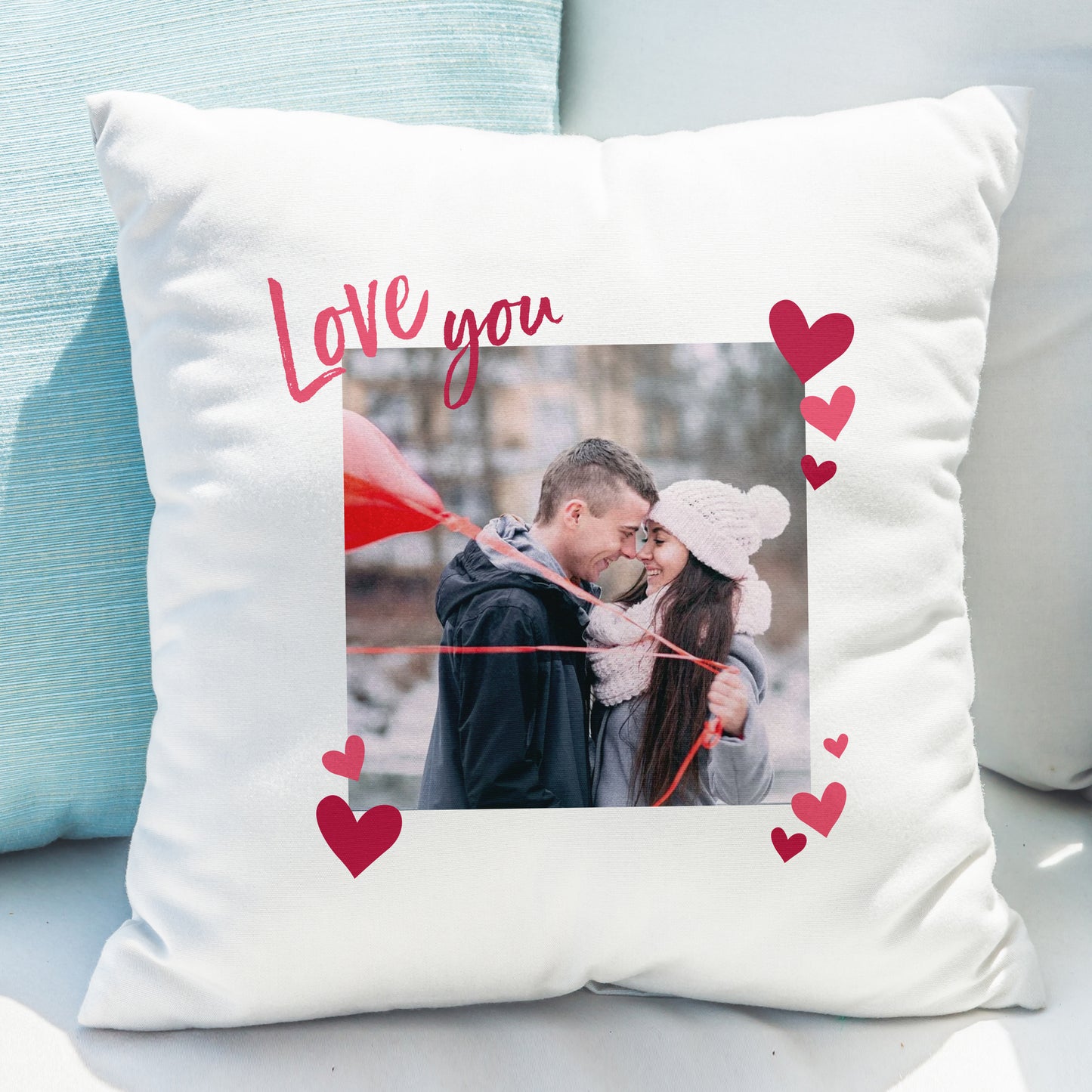 Personalised Love You Photo Upload Cushion