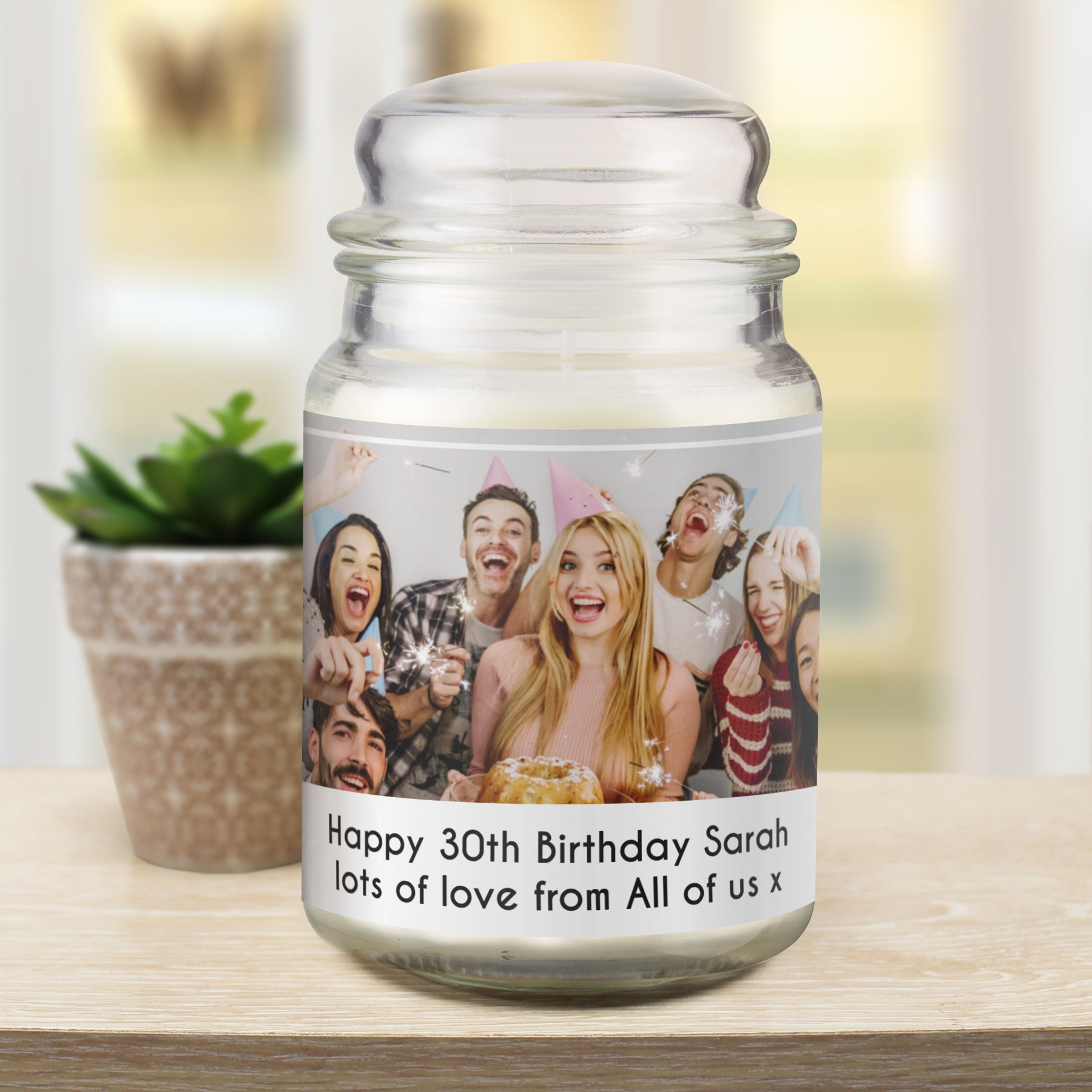Personalised Photo Upload Scented Jar Candle - MK&JD Gifts