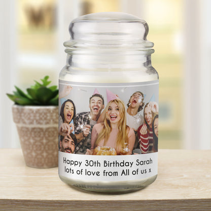 Personalised Photo Upload Scented Jar Candle - MK&JD Gifts