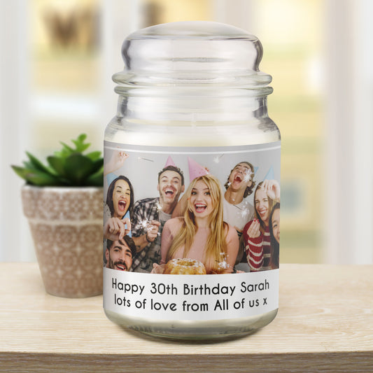 Personalised Photo Upload Scented Jar Candle - MK&JD Gifts